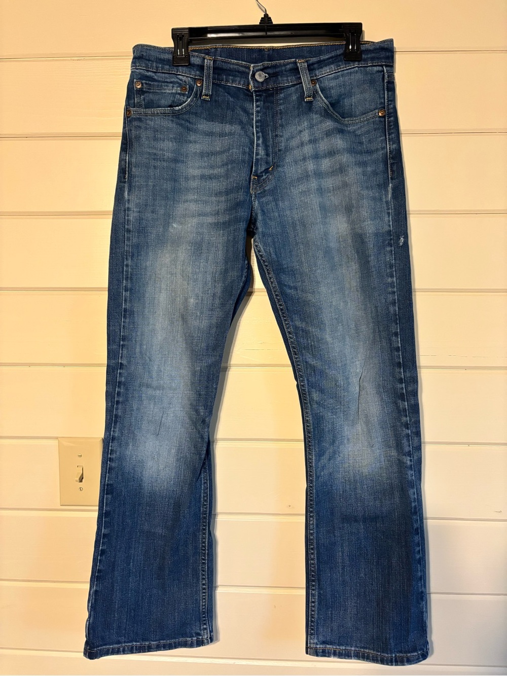 Blue Men's Slim Bootcut Jeans